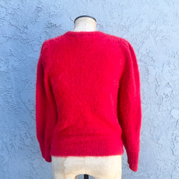Bebe Fuzzy Sweater y2k style Medium in Red - Picture 12 of 12
